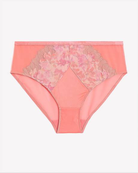 Satin High-Cut Brief with Embroidery - Déesse Collection