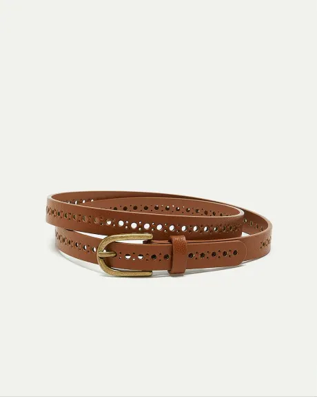 Skinny Faux Leather Belt