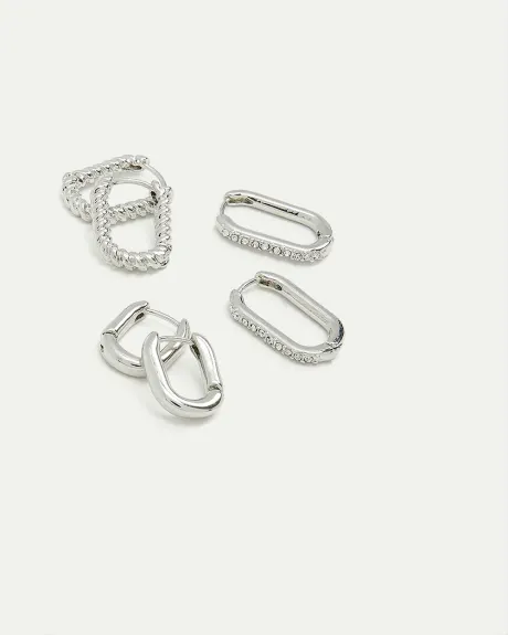 Elongated Hoops - Set of 3