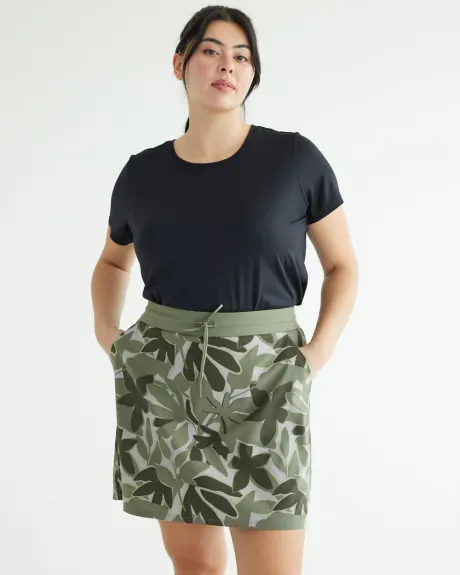 Stretch Mixed-Media Skort - Hyba