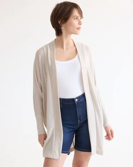 Long-Dolman-Sleeve Open Cardigan