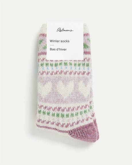 Winter Socks with Fair Isle Pattern