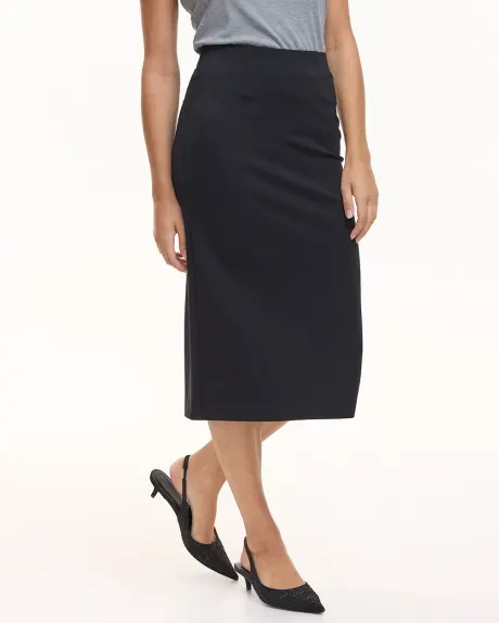 Midi Skirt with Back Slit - The Modern Stretch (R)