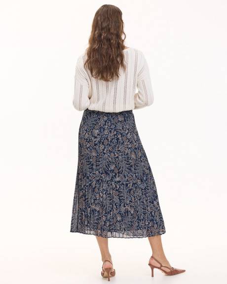 Pleated Chiffon Midi Skirt