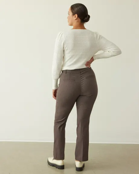 Pantalon à chevrons à jambe droite et taille haute, L'Iconique