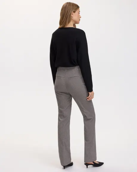 Straight-Leg High-Rise Houndstooth Pants - The Iconic (R)