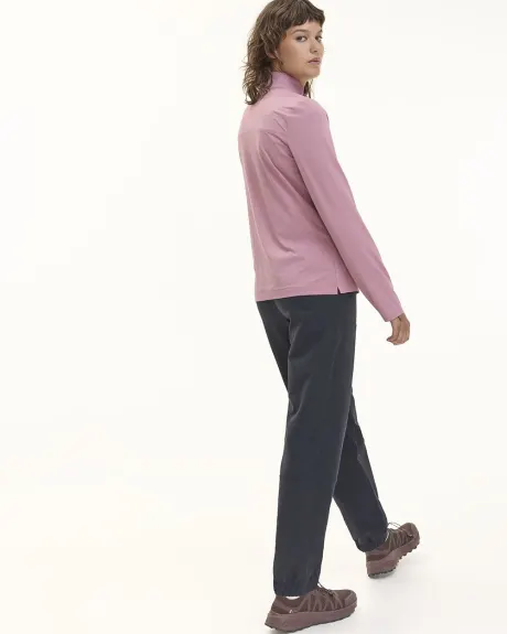 Long-Sleeve Mock-Neck Base Layer with Half-Zip - Hyba