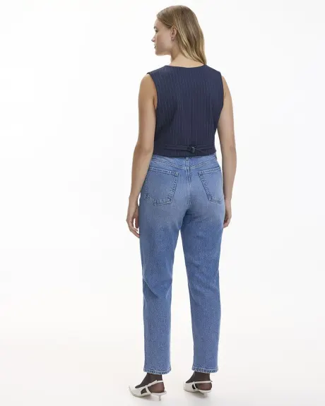 Jean à jambe fuselée et taille haute - Le Mom Jeans - Petite