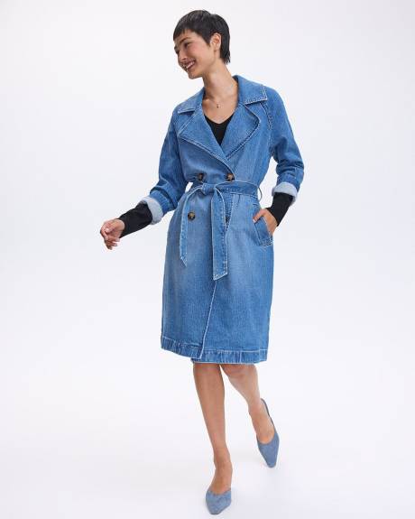 Manteau trench en denim