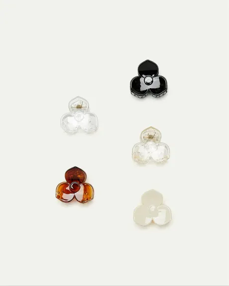 Mini Flower Hair Clips - Set of 5