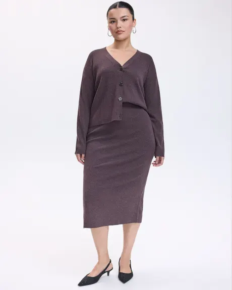 Fitted Knit Midi Skirt