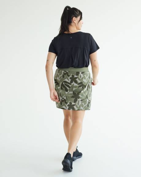 Stretch Mixed-Media Skort - Hyba