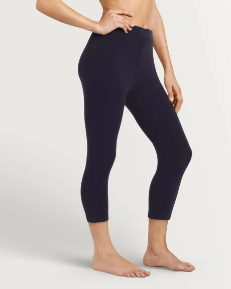 Solid Cotton Capri Legging