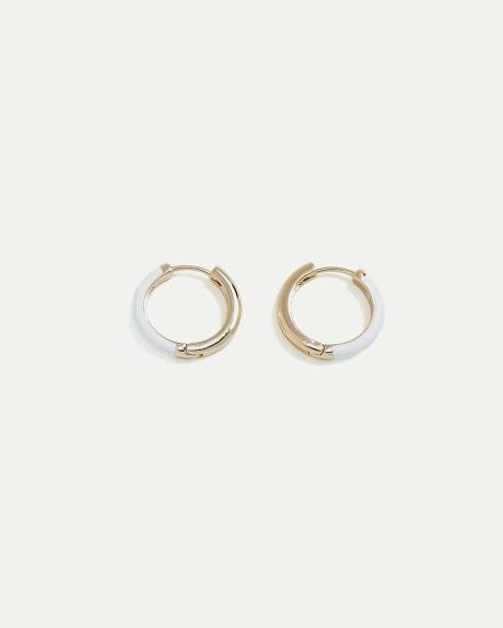 Small Hoops with Enamel