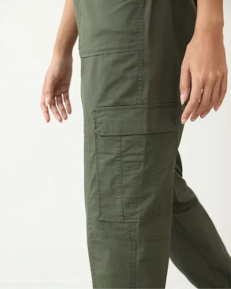 Pantalon jogger en popeline avec poches cargo