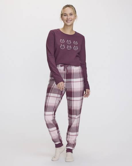 Long-Sleeve Top and Flannel Jogger Pyjama Set