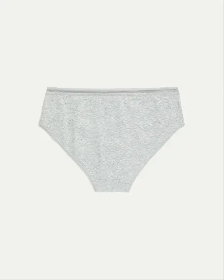 Cotton Hipster Panties with Lace Waistband - R Line