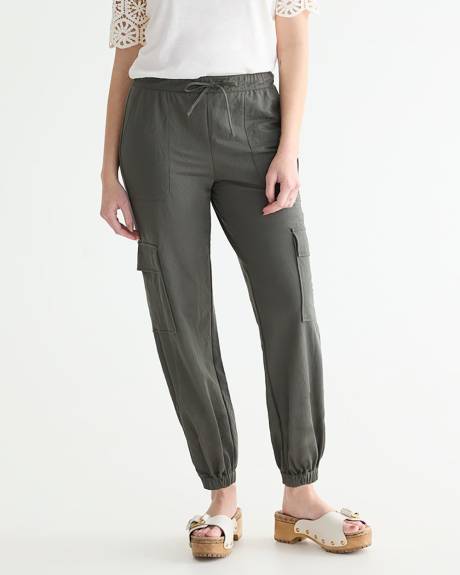 Pantalon jogger en tricot piqué à taille haute - Long