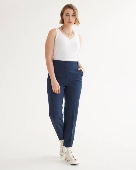 Pantalon cheville à taille très haute et jambe droite - Petite