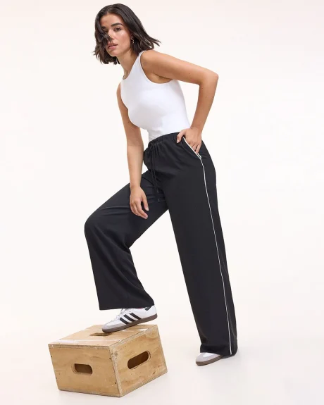 Pantalon à enfiler à jambe large et taille haute - Petite