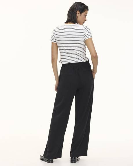 Pantalon en mélange de lin à jambe large - Petite