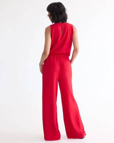 Pantalon à jambe large et taille haute