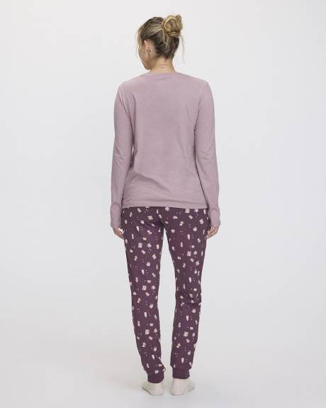 Long-Sleeve Top and Jogger Cotton Pyjama Set