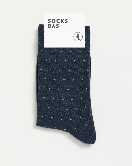 Cotton Crew Socks with Dots