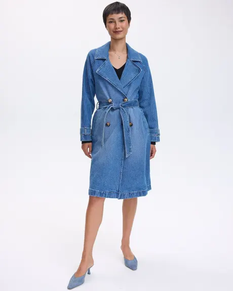 Manteau trench en denim