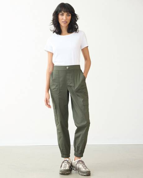 Poplin Jogger with Cargo Pockets - Tall