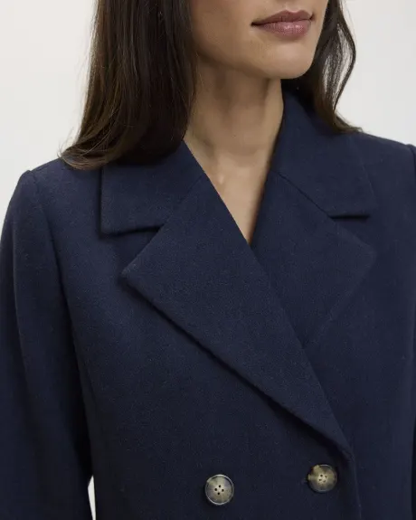 Manteau en mélange de laine à col tailleur