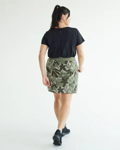 Stretch Mixed-Media Skort - Hyba