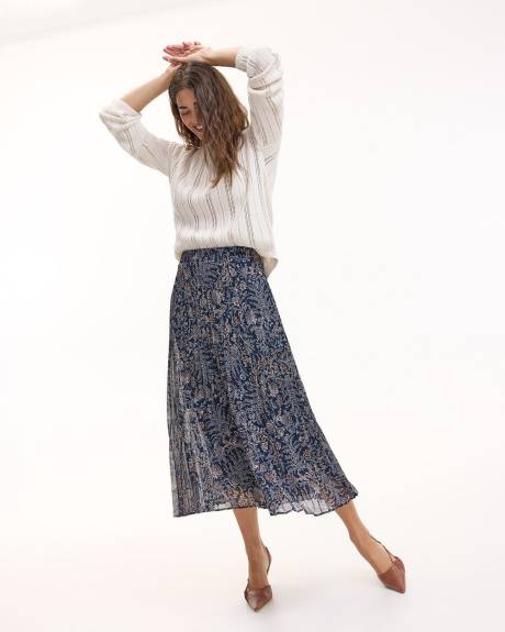 Pleated Chiffon Midi Skirt