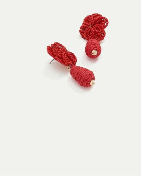 Boucles d'oreilles fleurs en billes