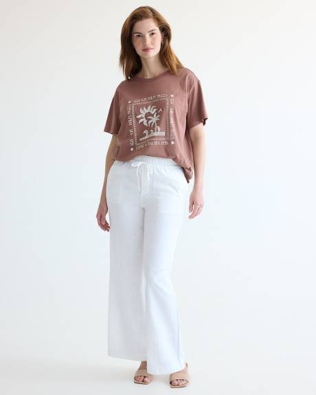 Wide-Leg High-Rise Linen Pant - Petite