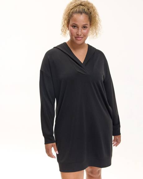 Long-Sleeve Hooded Dress - Hyba