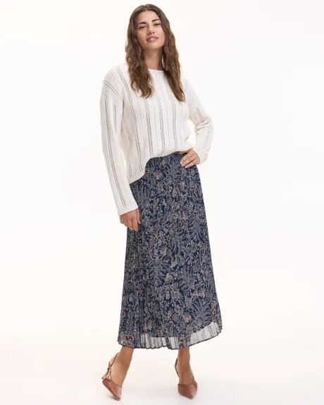 Pleated Chiffon Midi Skirt