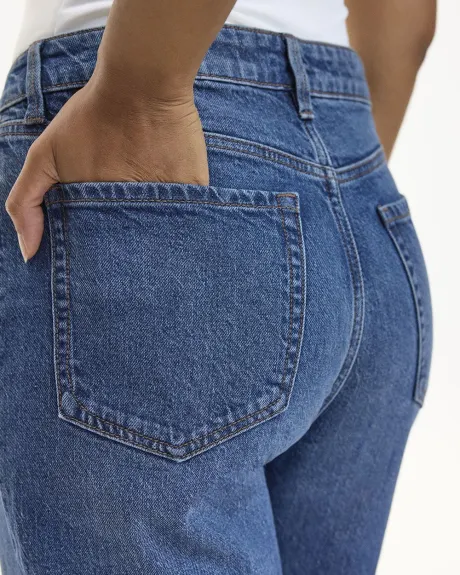 Jean à jambe fuselée et taille haute - Le Mom Jeans - Long