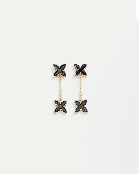 Chain Earrings with Flowers