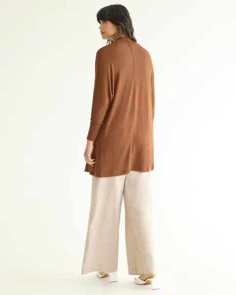 Long-Dolman-Sleeve Open Cardigan