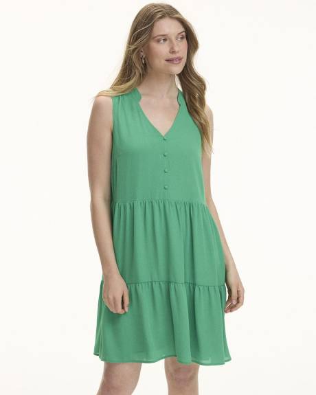 Sleeveless Tiered Swing Dress