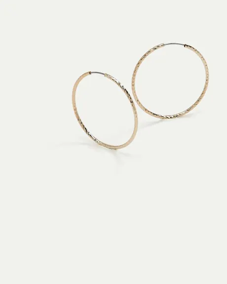 Small Textured Hoop Earrings