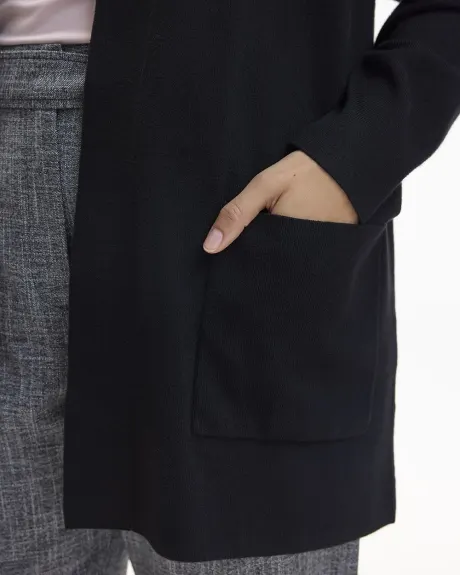 Long-Sleeve Open Cardigan with Pockets