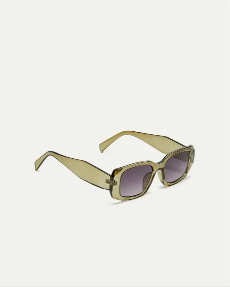 Green Rectangular Sunglasses