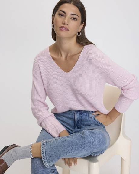 Cashmere-Blend V-Neck Sweater