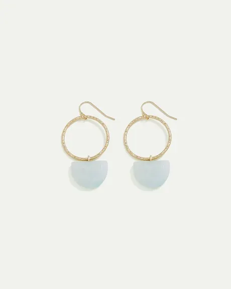 Earrings with Drop Circle and Stone