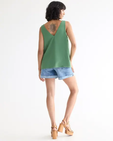 Sleeveless V-Neck Blouse