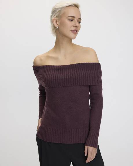 Long-Sleeve Off-the-Shoulder PlushSoft Top