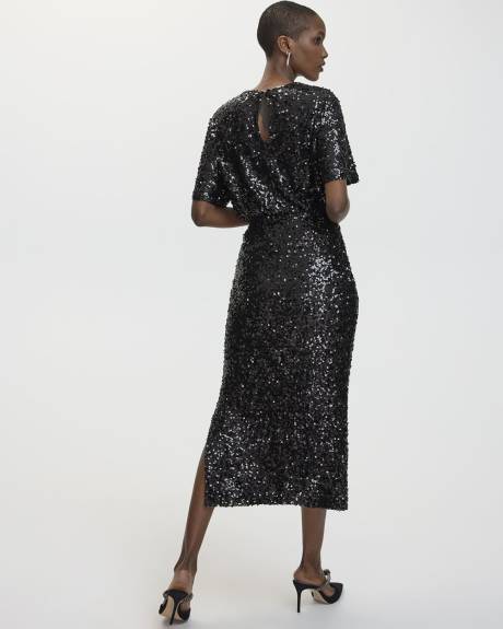 Midi Column Sequins Skirt