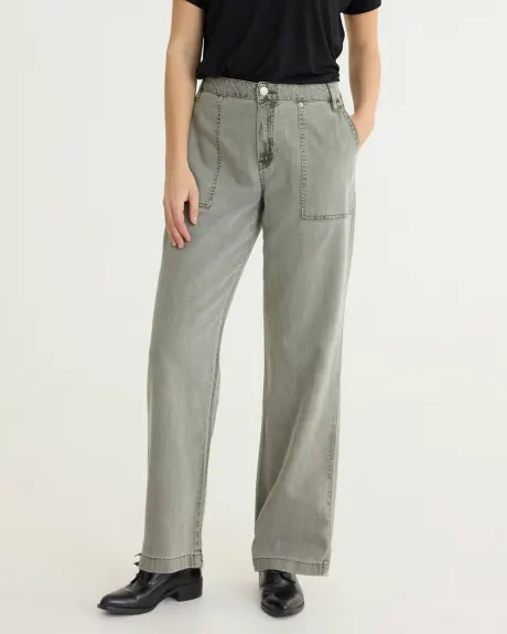 Straight-Leg Mid-Rise Utility Pant - Petite